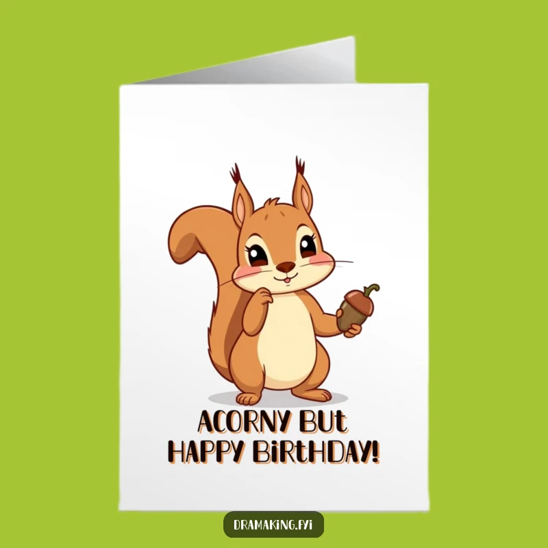 Free Printable Birthday Card: Squirrel King - Funny Downloadable Gift