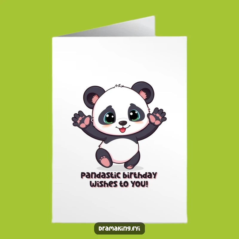 Free Printable Birthday Card: Panda Cub Pose Downloadable Gift for Joy