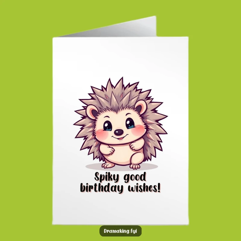 Free Printable Birthday Card: Spiky Hedgehog Surprise - Hilarious Downloadable Gift