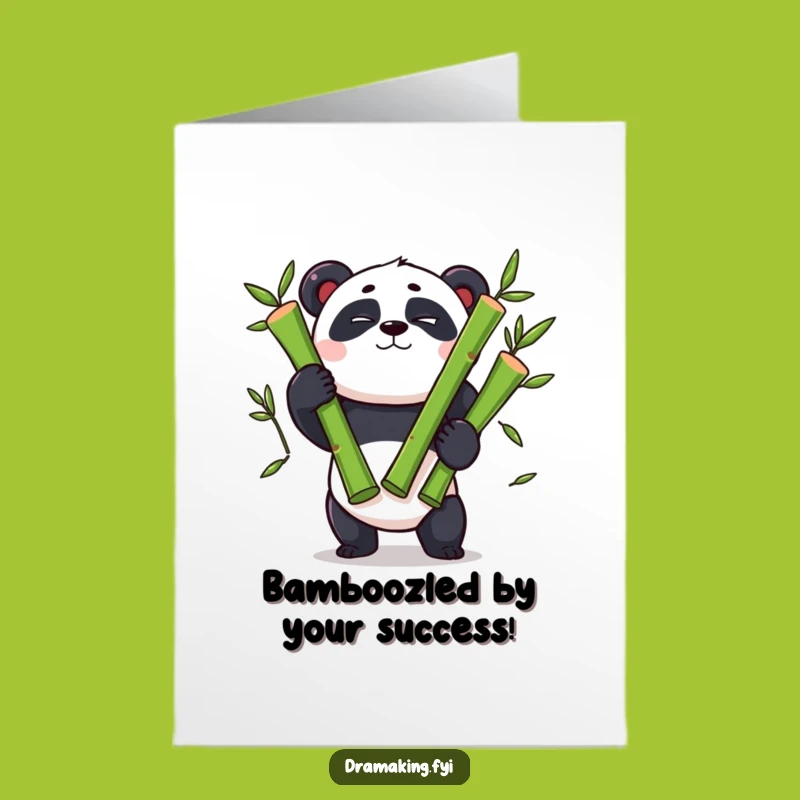 Free Printable Panda Congrats Card: Bamboo Skill Downloadable Gift