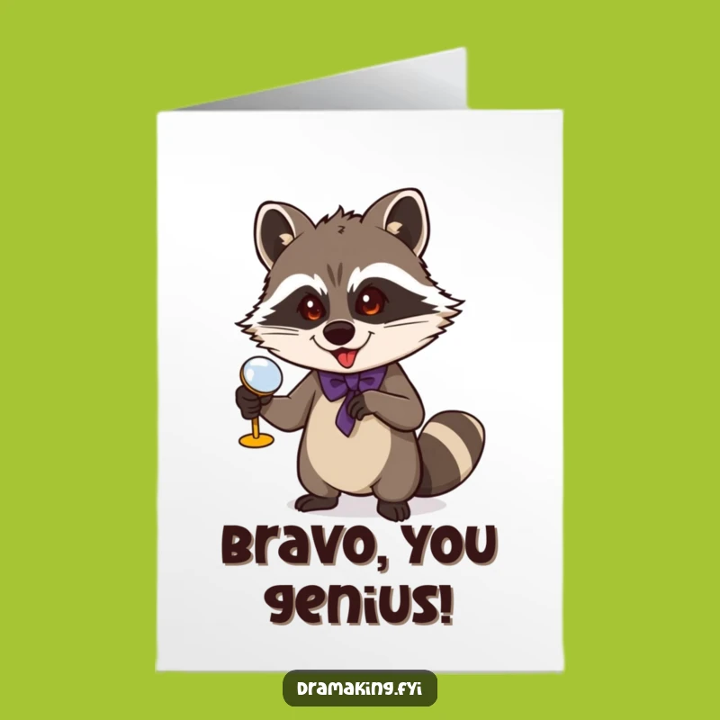 Free Printable Raccoon Congrats Card: Dramatic Funny Downloadable Gift