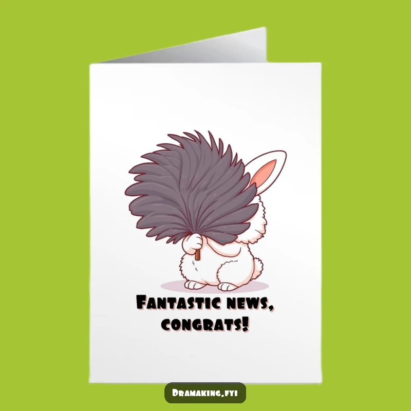 Free Printable Congrats Card: Dramatic Bunny Fanning - Funny Downloadable Celebration