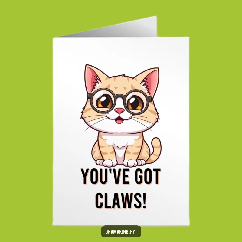 Free Printable Cat Congrats Card: Monocled Funny Downloadable Gift