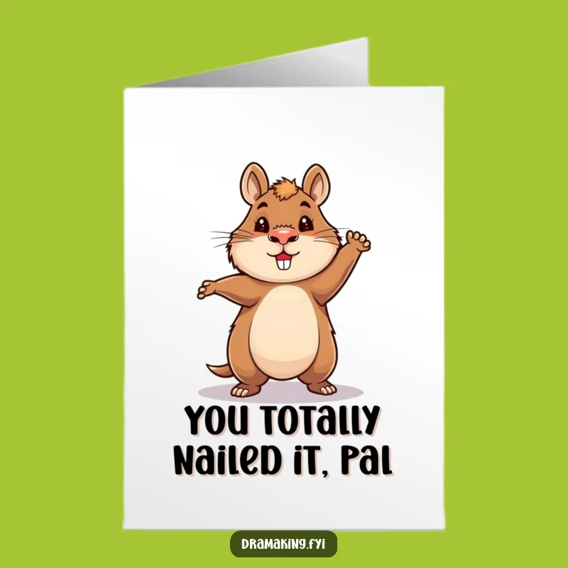 Free Printable Congrats Card: Hero Capybara, Funny Downloadable Gift for Achievements