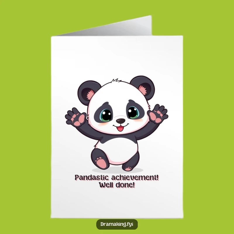 Free Printable Congrats Card: Panda Cub Pose Downloadable Gift for Achievement