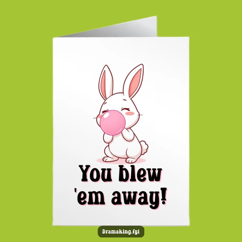 Free Printable Congrats Card: Rabbit's Giant Bubblegum Blowout, Hilarious Downloadable Gift!