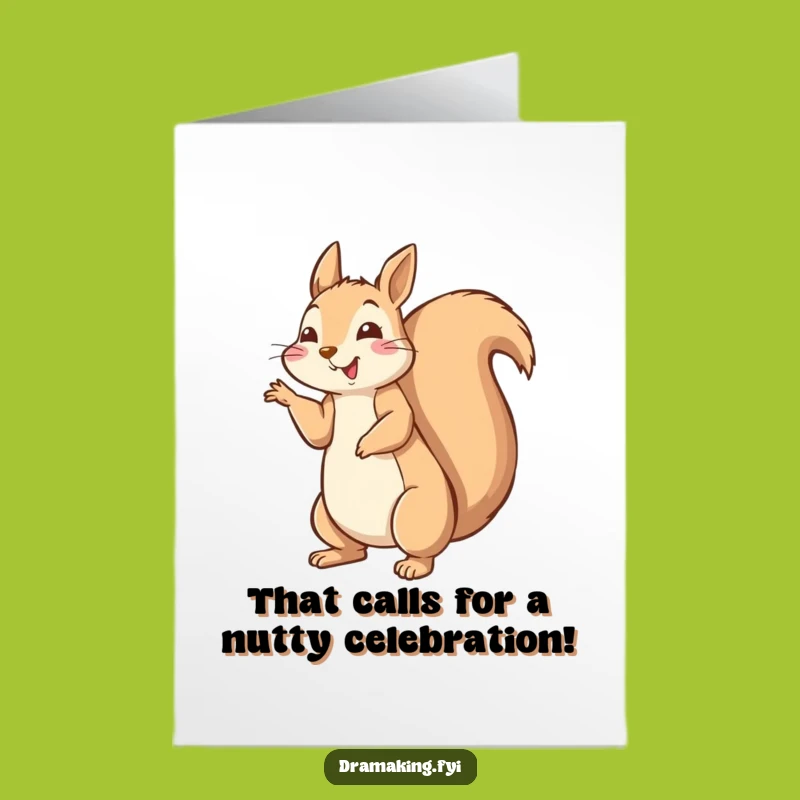 Free Printable Congrats Card: Squirrel Pose Downloadable Gift for Success