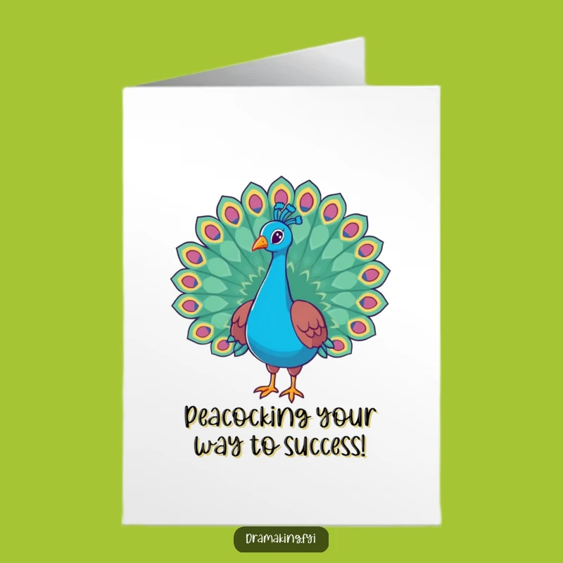 Free Printable Congratulations Card: Majestic Peacock - Funny Downloadable Gift