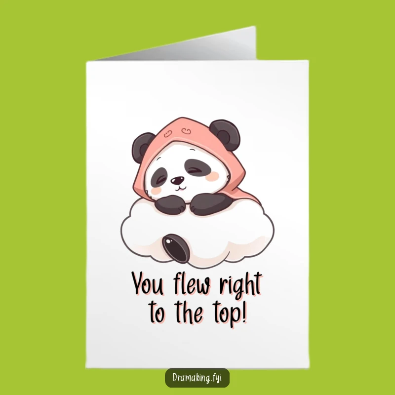 Free Printable Panda Congrats Card: Napping Cloud Cape Bear