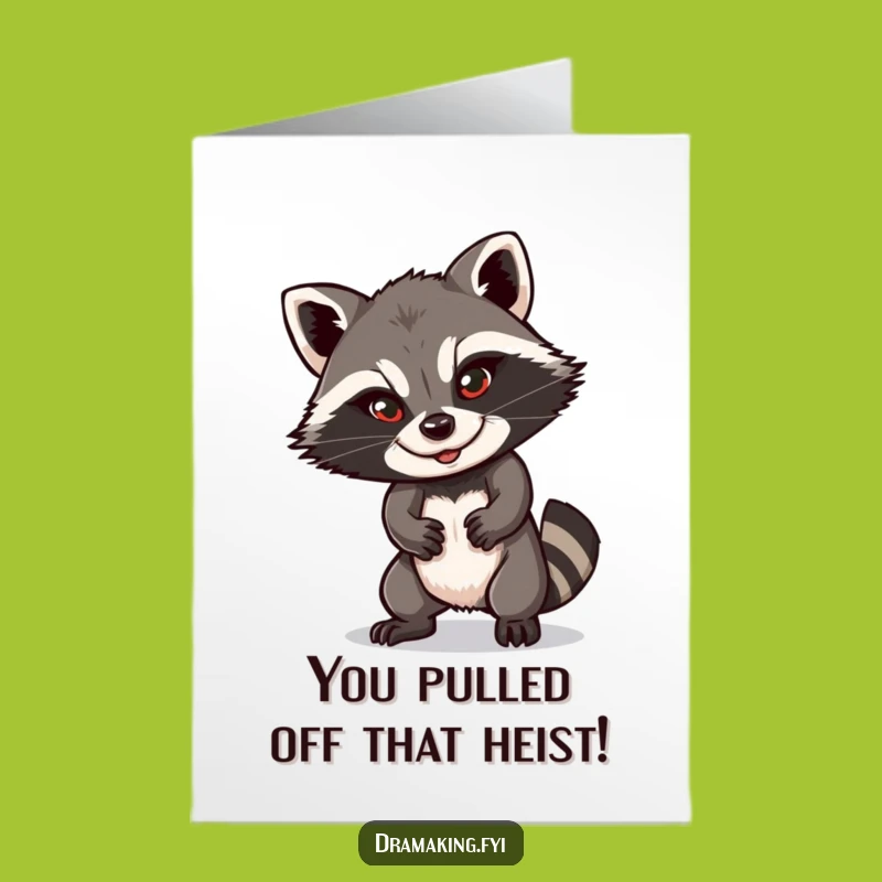 Free Printable Raccoon Congratulations Card for a Goofy Downloadable Celebration