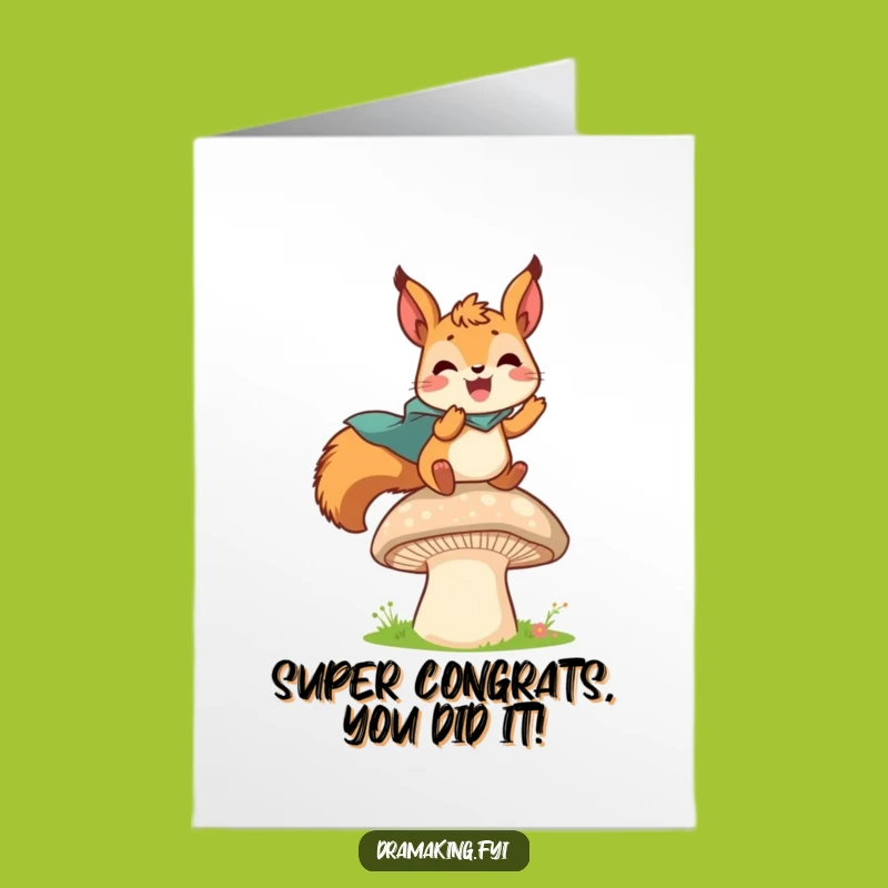 Free Printable Squirrel Congrats Card: Super Leap Achievement!