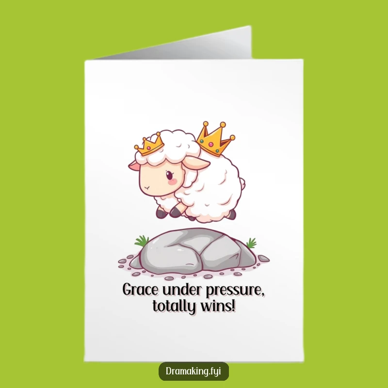 Free Printable Funny Sheep Card: Crowned Sheep Trips - Downloadable Congrats Gift