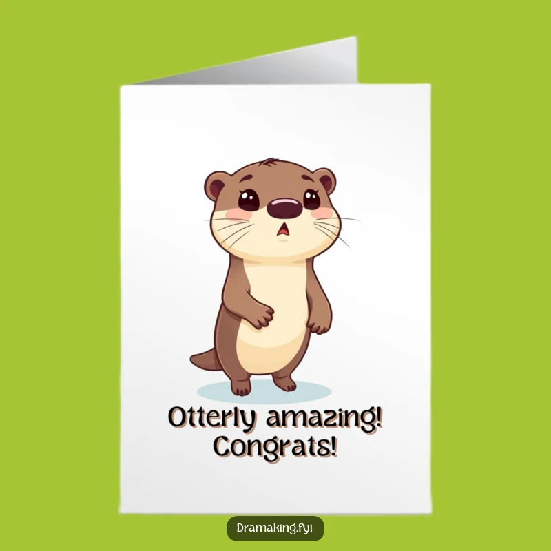 Free Printable Congrats Card: Surprised Otter's Big Win - Humorous Downloadable Gift