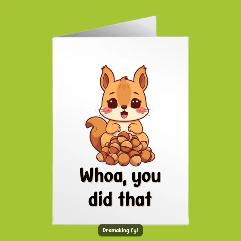 Free Printable Congrats Card: Squirrel Surprise, Funny Downloadable Gift for Big News