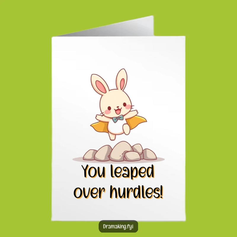 Free Printable Congrats Card: Hero Bunny - Funny Downloadable Gift