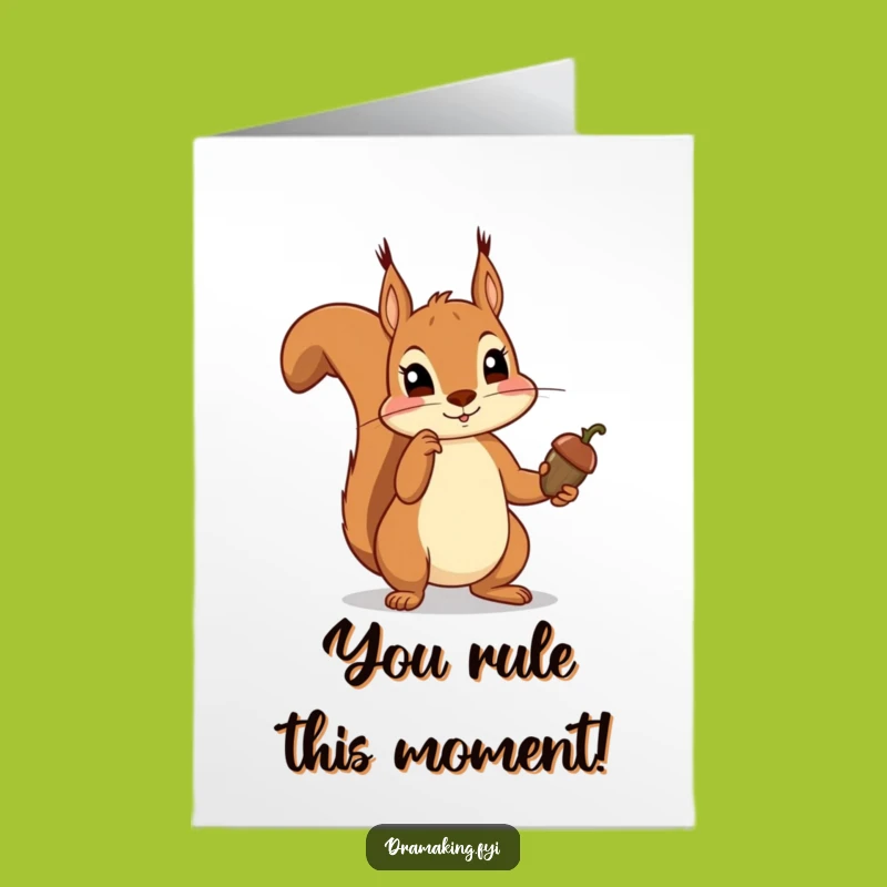 Free Printable Congrats Card: Squirrel Ruler - Funny Downloadable Gift
