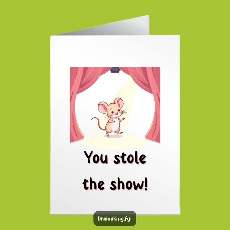 Free Printable Congrats Card: Spotlight Mouse - Funny Downloadable Celebration