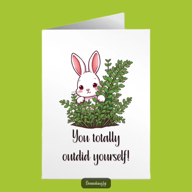 Free Printable Congrats Card: Curious Rabbit Peeking to Share Joy