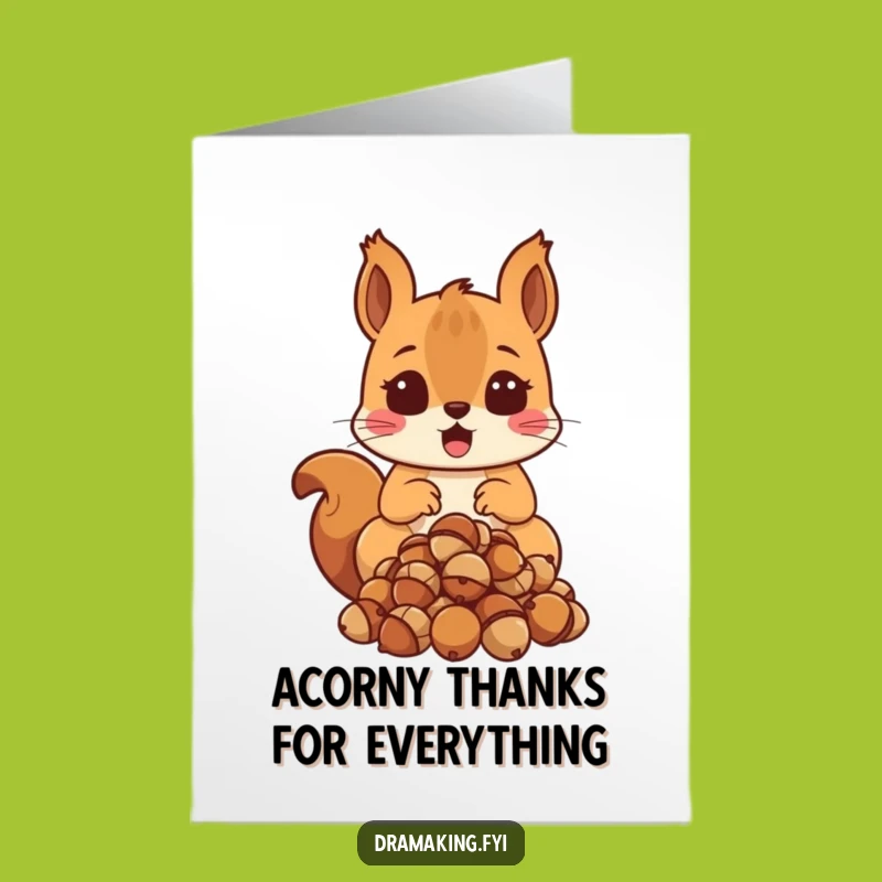Free Printable Thank You Card: Squirrel Surprise, Funny Downloadable Gift for Help