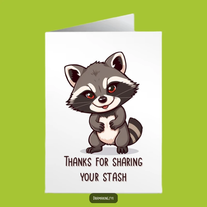 Free Printable Raccoon Thank You Card for a Cheeky Downloadable Expression of Gratitude