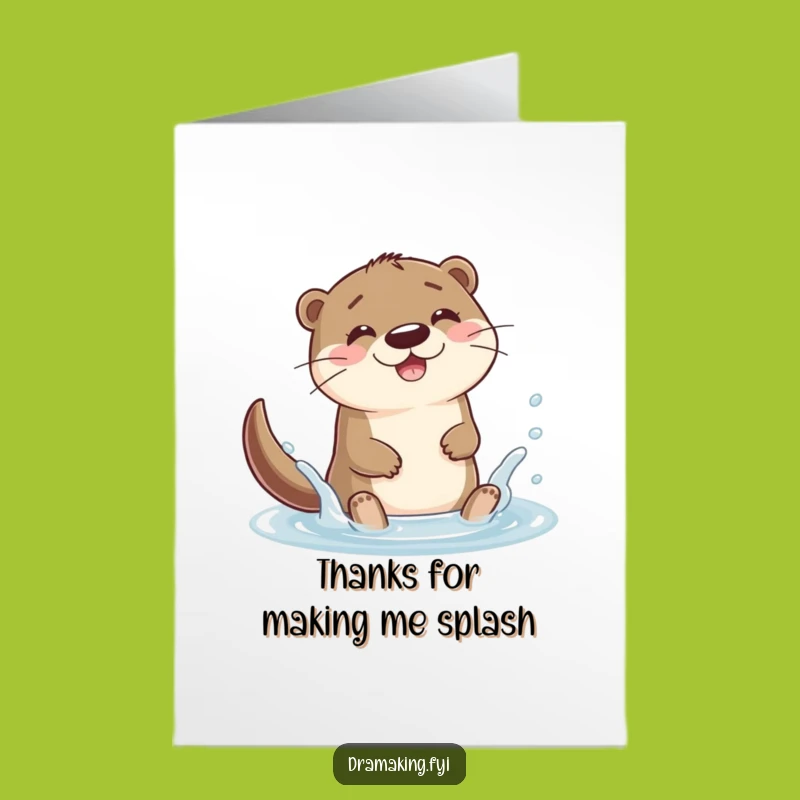Free Printable Thank You Card: Happy Otter Splashing Thanks Your Way