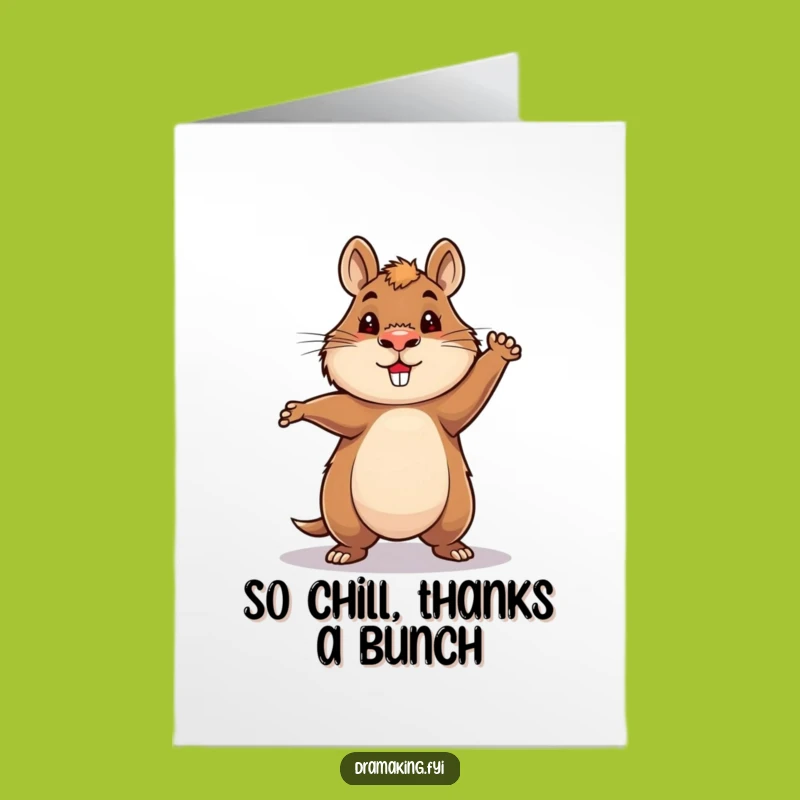 Free Printable Thank You Card: Hero Capybara, Funny Downloadable Gift Expressing Gratitude