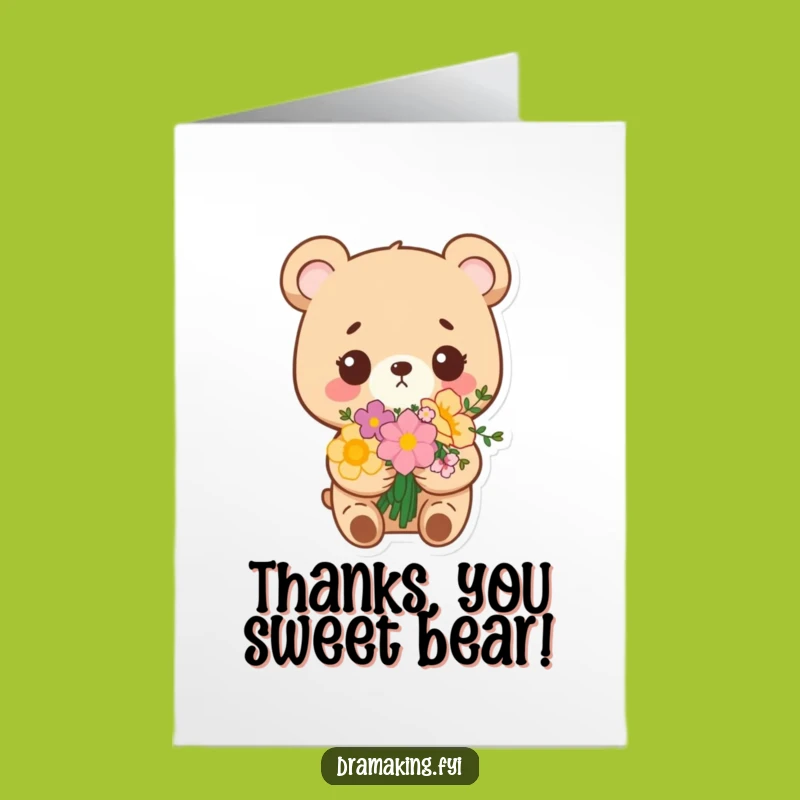 Free Printable Thank You Card: Proud Bear Bouquet - Humorous Gift