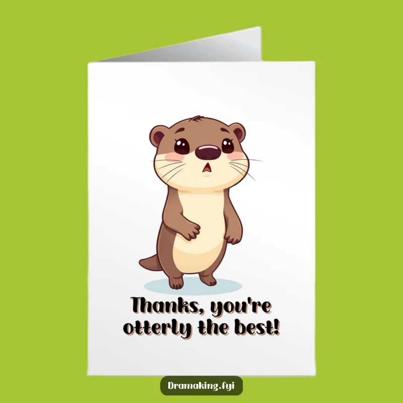 Free Printable Thank You Card: Surprised Otter Gratitude - Funny Downloadable Gift