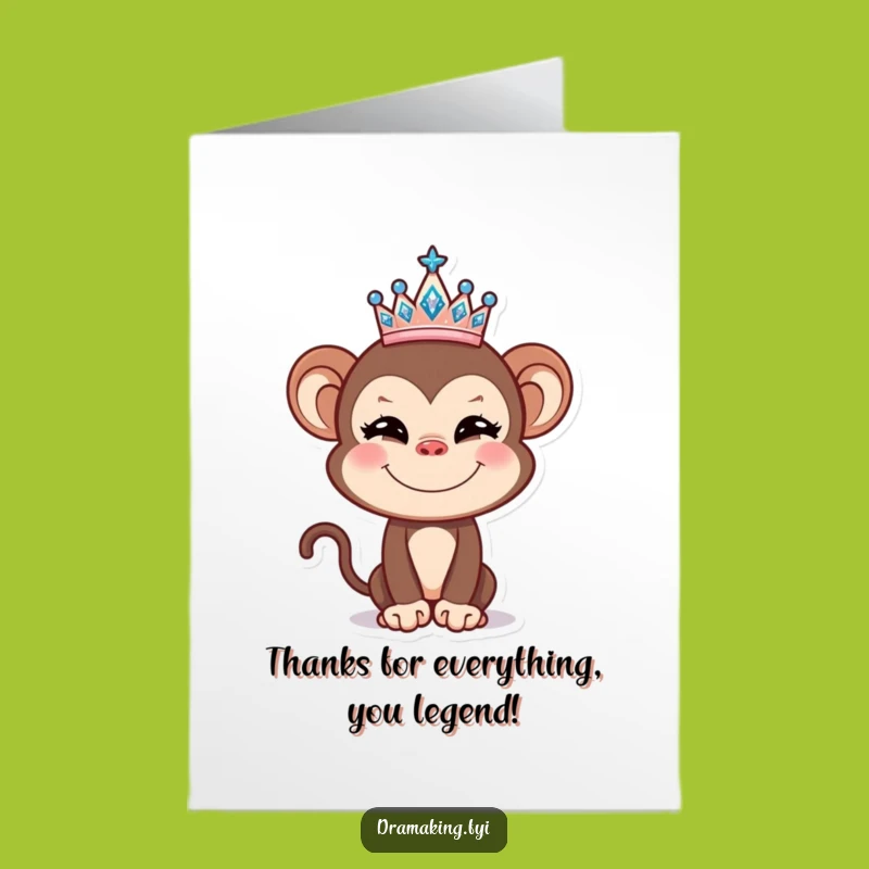Free Printable Funny Monkey Thank You Card - Playful Downloadable Gift Idea