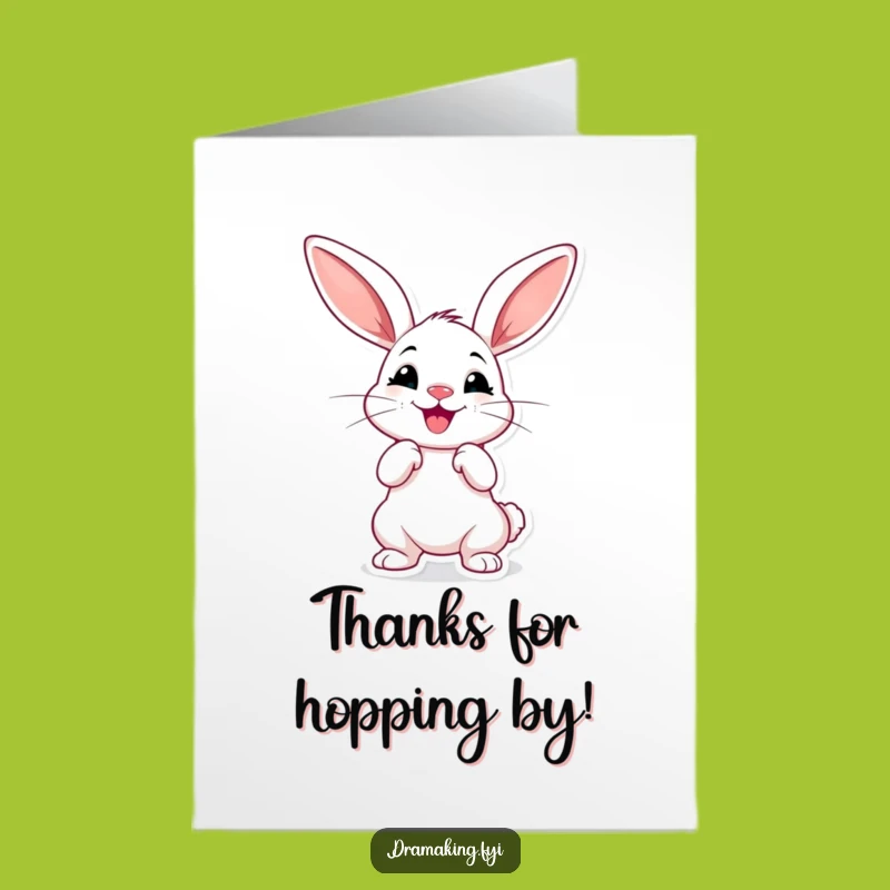 Free Printable Thank You Card: Dramatic Rabbit Gratitude Downloadable Flair