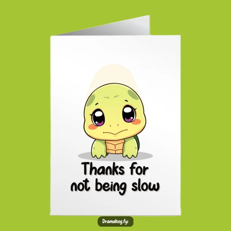 Free Printable Shy Turtle Thank You Card - Spotlighted Gratitude Downloadable