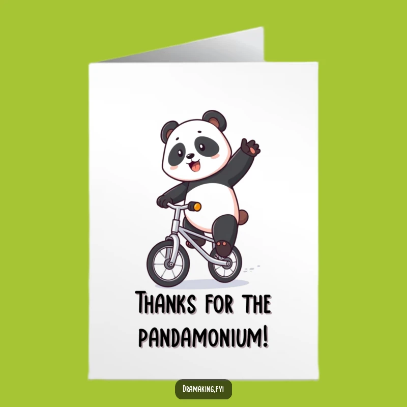Free Printable Thank You Card: Panda's Feat - Funny Downloadable Gift