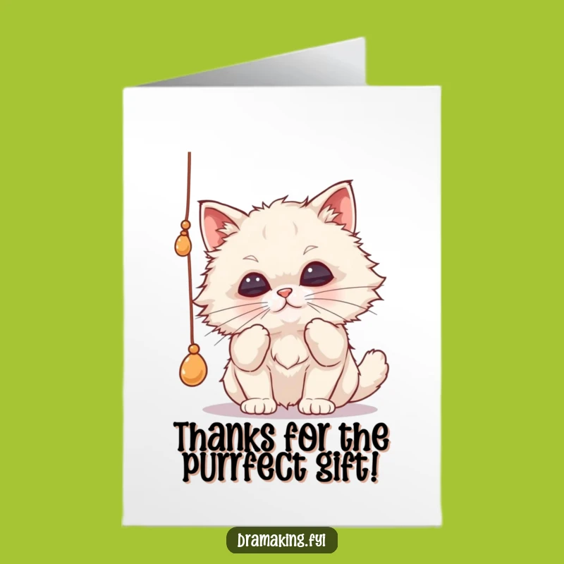 Free Printable Thank You Card: Cat vs. String - Funny Downloadable Gift