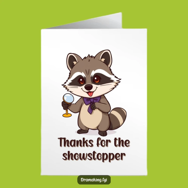Free Printable Raccoon Thank You Card: Theatrical Funny Downloadable Gift