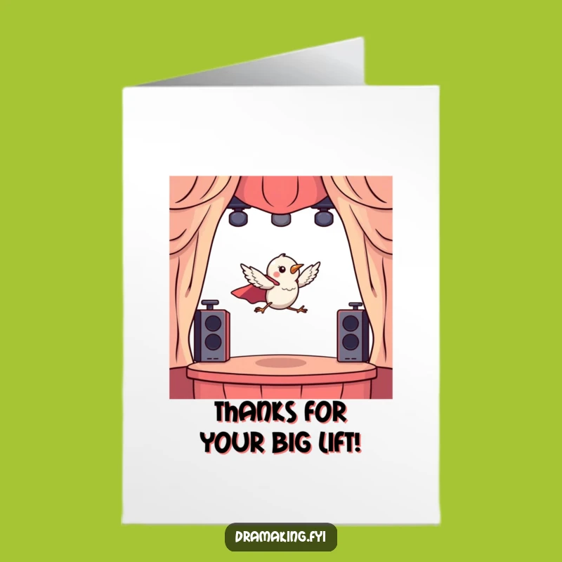 Free Printable Funny Bird Thank You Card: Superhero Leap Digital Gift