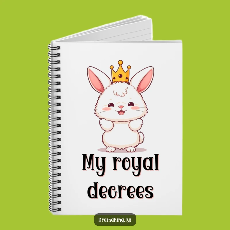 Funny Bunny King Notebook - Jot Down Royal Ideas with a Fluffy Crowned Bunny
