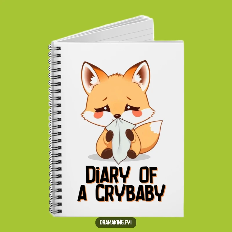 Funny Fox Weeping Notebook: Little Fox Tearful Journal Gift for Writers