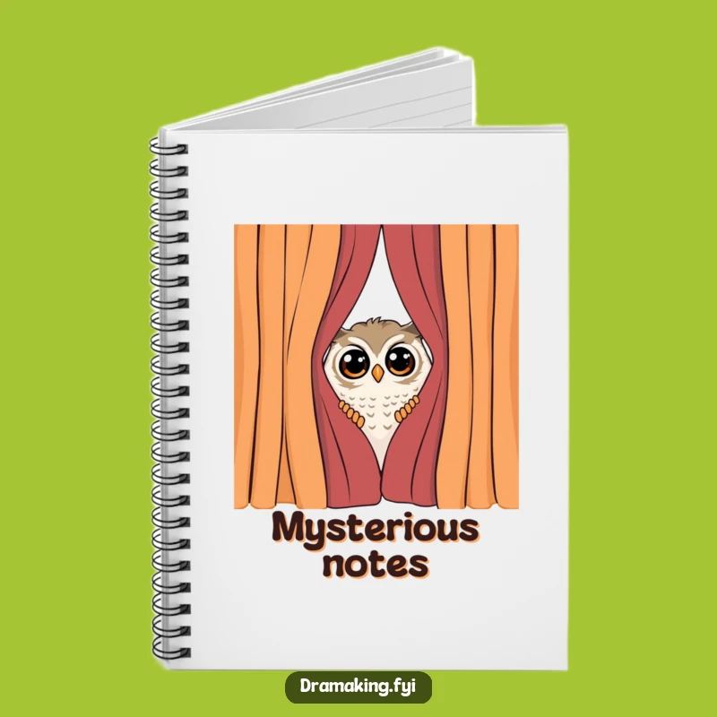 Funny Shy Owl Notebook: Jot Down Secrets Behind the Curtain