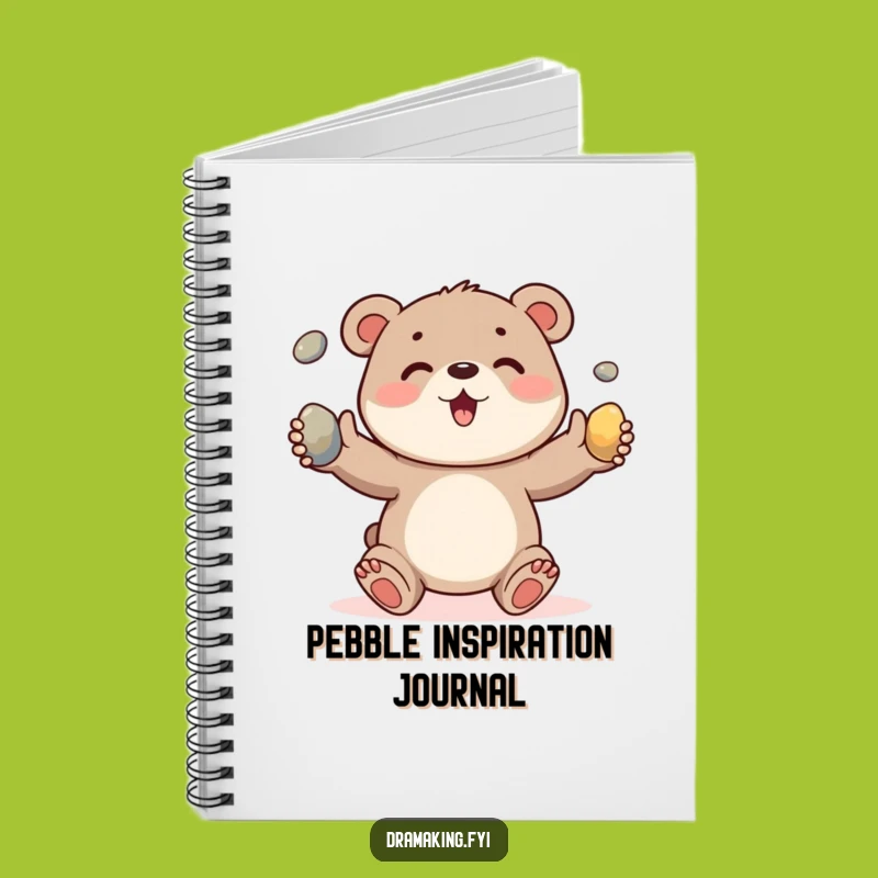 Funny Bear Cub Pebble Juggling Notebook: Cute Animal Humor Journal Gift