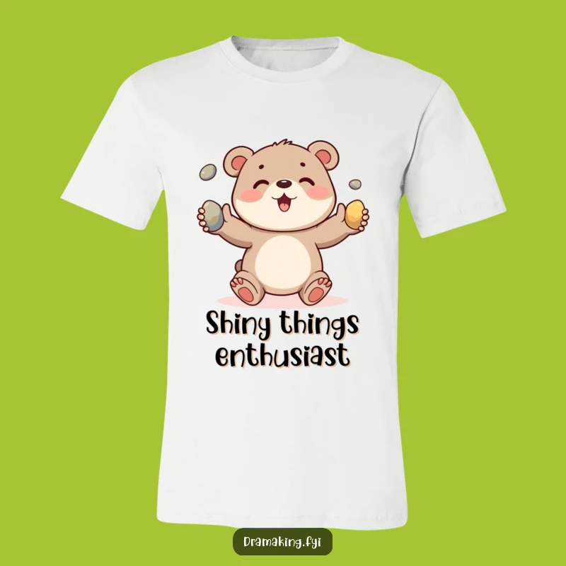 Funny Bear Cub Pebble Juggling T-Shirt: Cute Animal Humor Apparel Gift