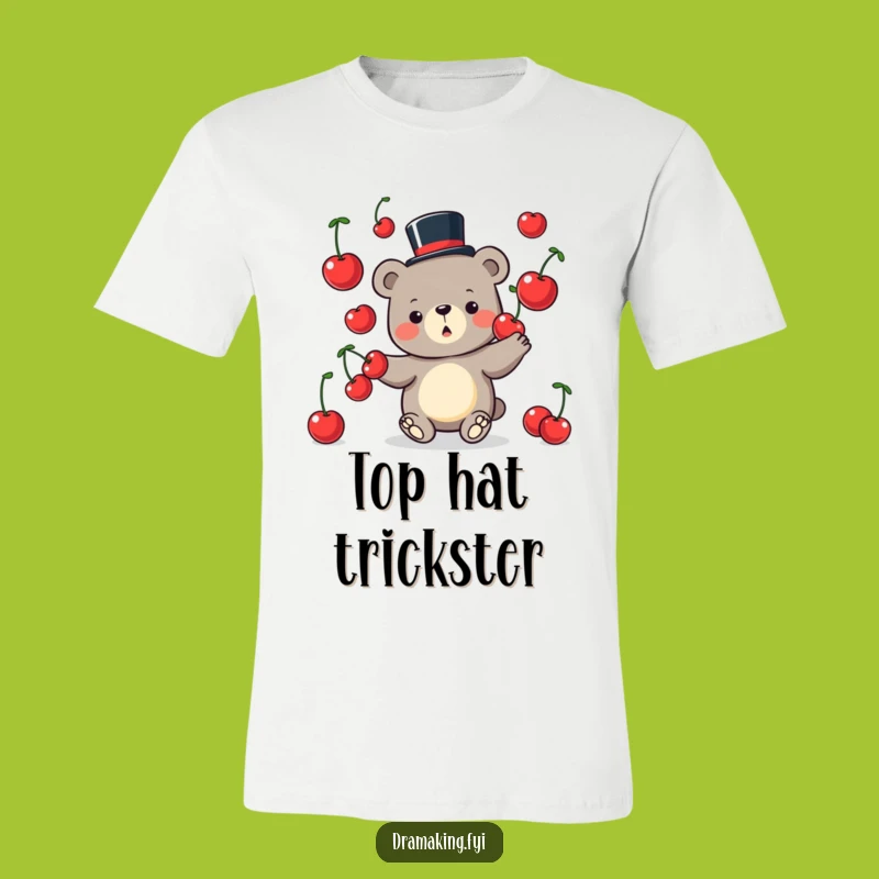 Funny Bear Juggling T-Shirt: Comical Top Hat Character Tee for Playful People
