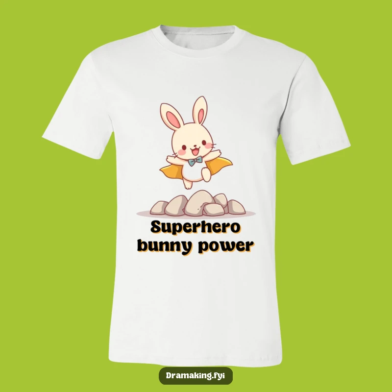 Funny Bunny Hero T-Shirt: Leaping Cape Bunny Tee, Adorable & Hilarious Gift!