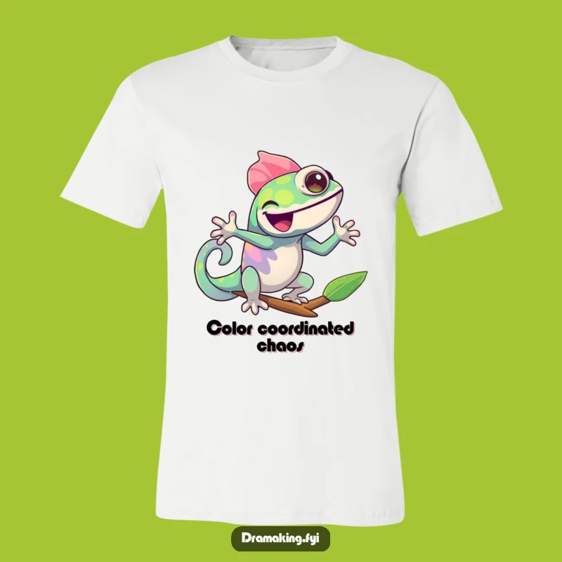 Funny Chameleon Pose T-Shirt: Comedic Reptile Tee for a Colorful and Humorous Look