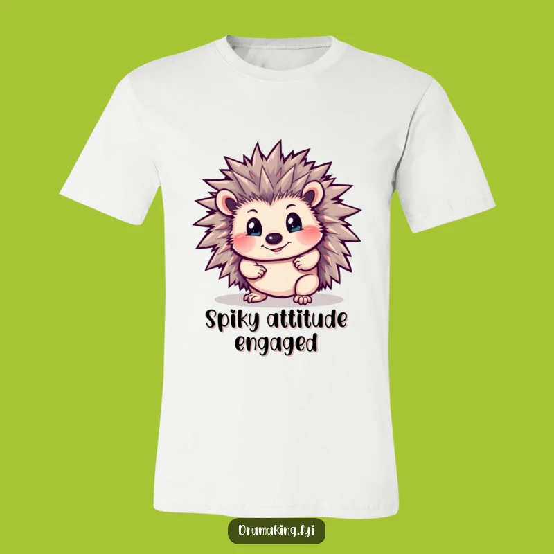 Funny Hedgehog Pose T-Shirt: Comedic Animal Tee for a Fierce and Humorous Look