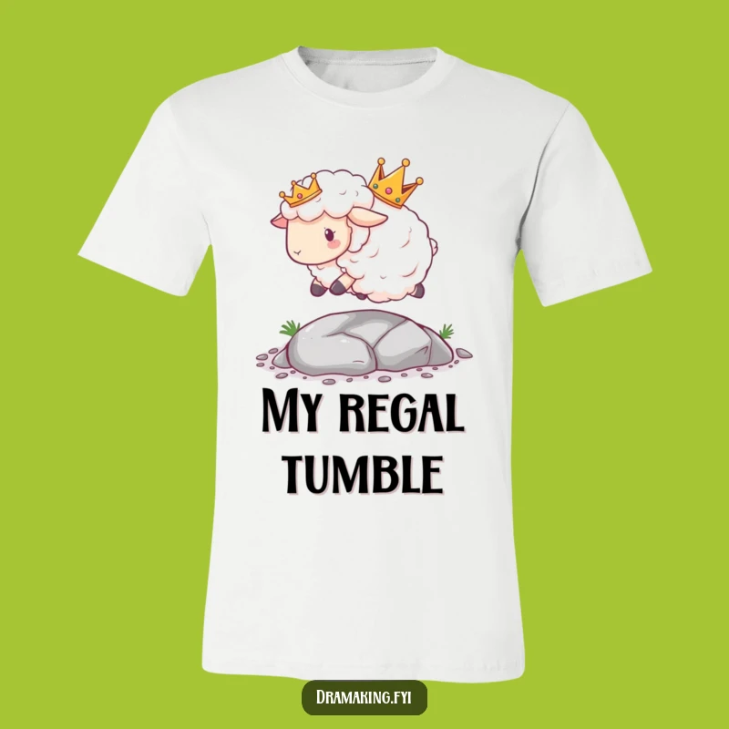 Funny Sheep Crown T-Shirt: Hilarious Royal Oopsie, Perfect Gift for Drama Queens