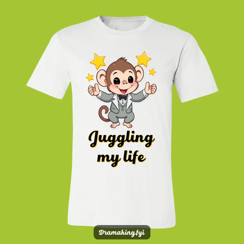 Funny Monkey Tuxedo T-Shirt: Hilarious Star Juggling Tee, Perfect Funny Gift!