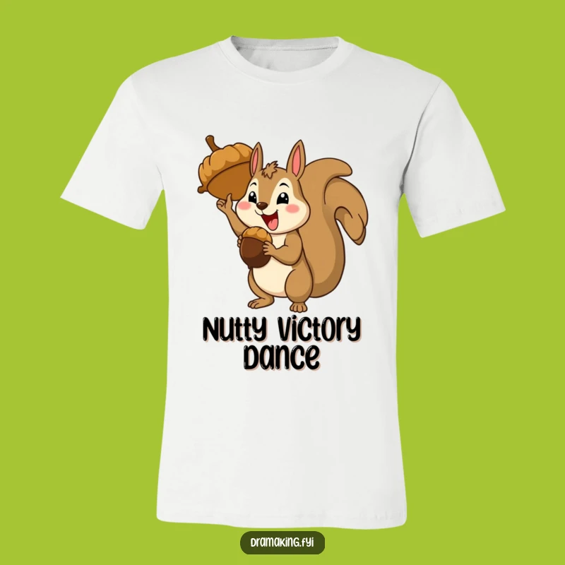 Funny Squirrel Acorn T-Shirt - Theatrical Victory Tee, Hilarious Gift for Go-Getters