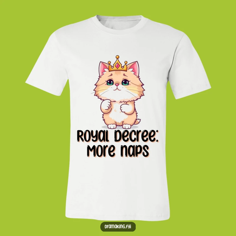 Funny Crowned Cat T-Shirt: Hilarious Feline Fashion Statement Gift