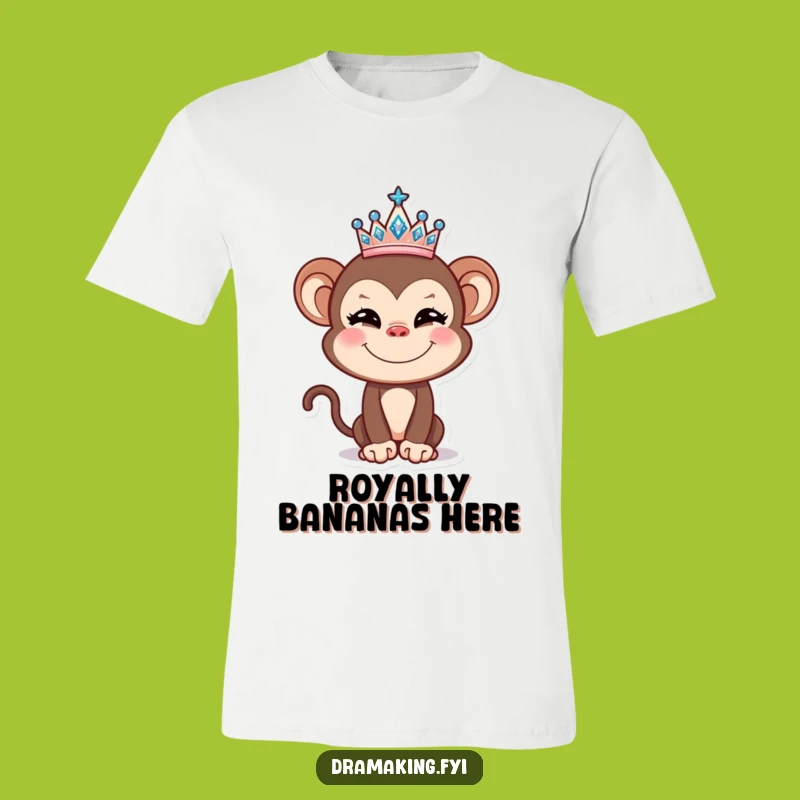 Funny Monkey Tiara T-Shirt: Hilarious Apparel for a Playful and Mischievous Spirit