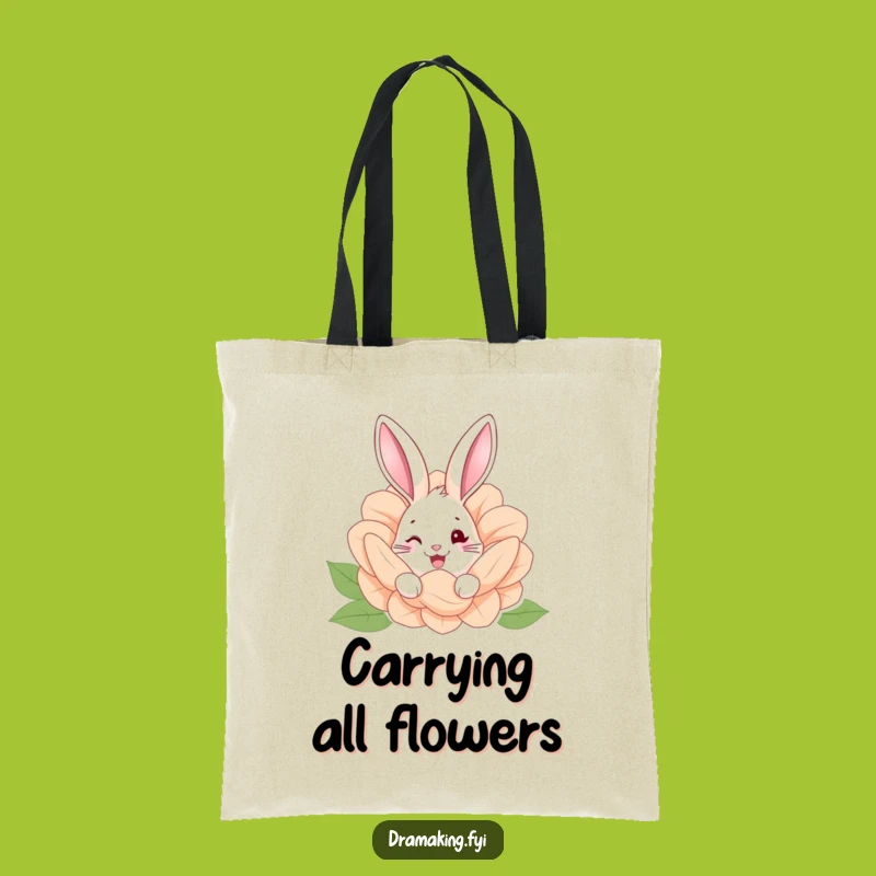 Funny Hidden Rabbit Tote Bag: Whimsical & Humorous Garden Accessory Gift